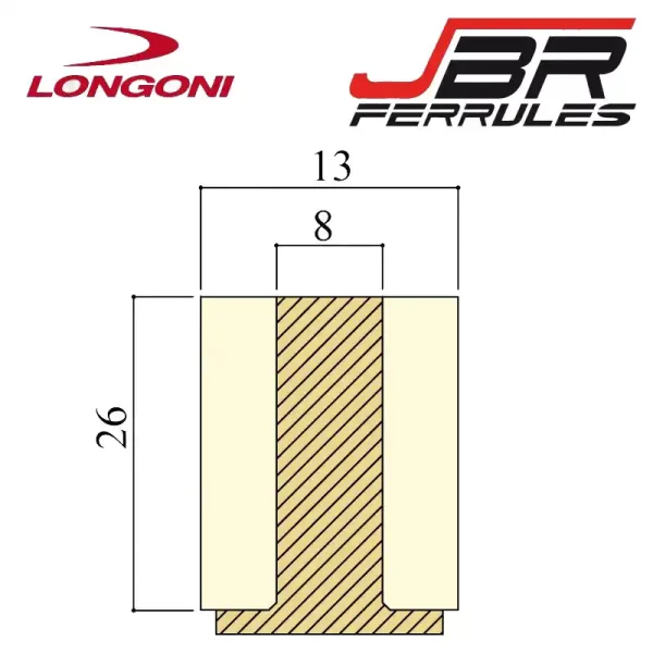 Ferrule Longoni JBR Pool D13 d8 h26