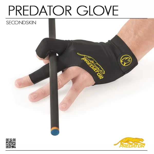 POOL CUE GLOVE PREDATOR BLACK YELLOW SX